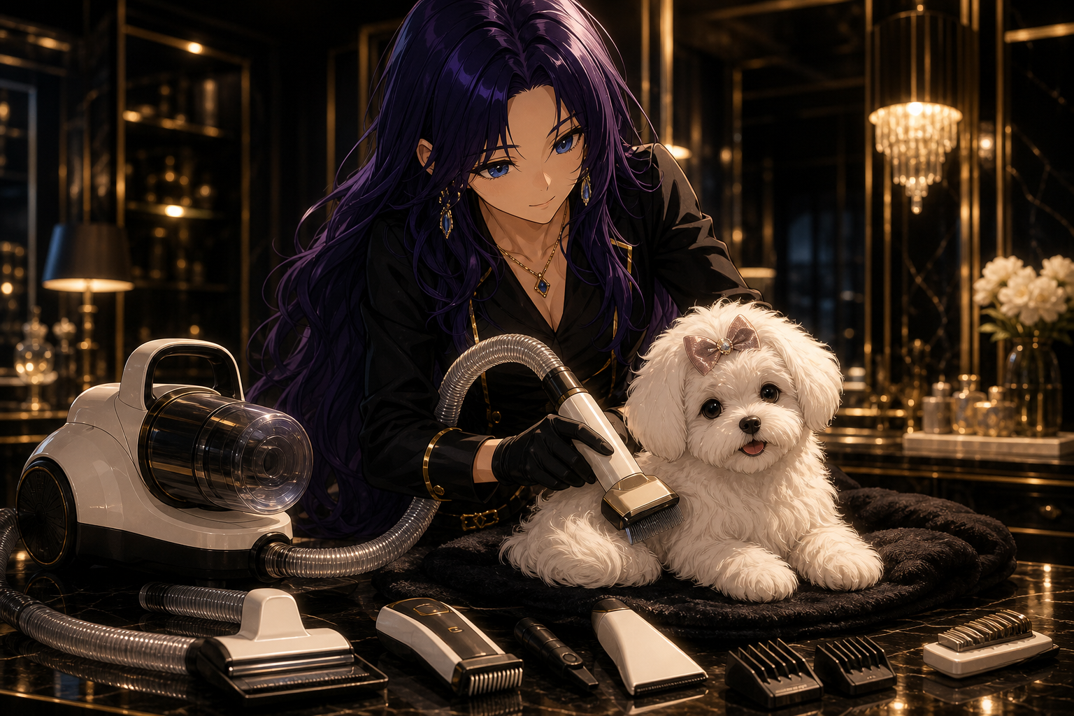 Commanding the Grid cinematic image for oneisall Dog Grooming Vacuum Kit
