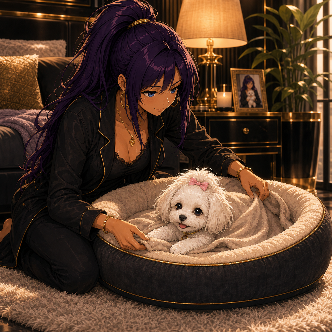 Commanding the Grid cinematic image for Bedsure Calming Dog Bed for Small/Medium Dogs