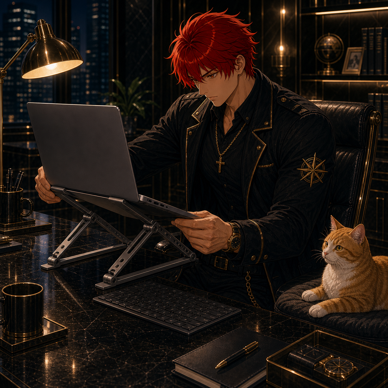 Commanding the Grid cinematic image for Nulaxy Laptop Stand